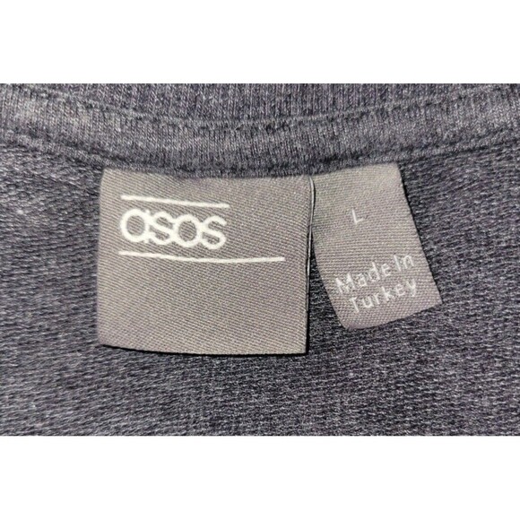 ASOS Design Gray Jersey Bomber Jacket Mens LG Full Zip MA-1 Pocket Minimalist - Picture 10 of 11